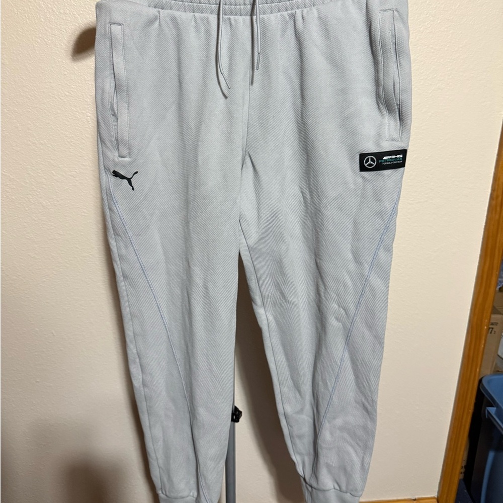 Puma x Mercedes-Benz Light Gray Joggers size large